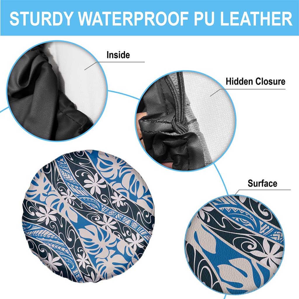 Ninamu Tahiti Tiare Monstera Spare Tire Cover Polynesian Pattern Curve Style - Polynesian Pride