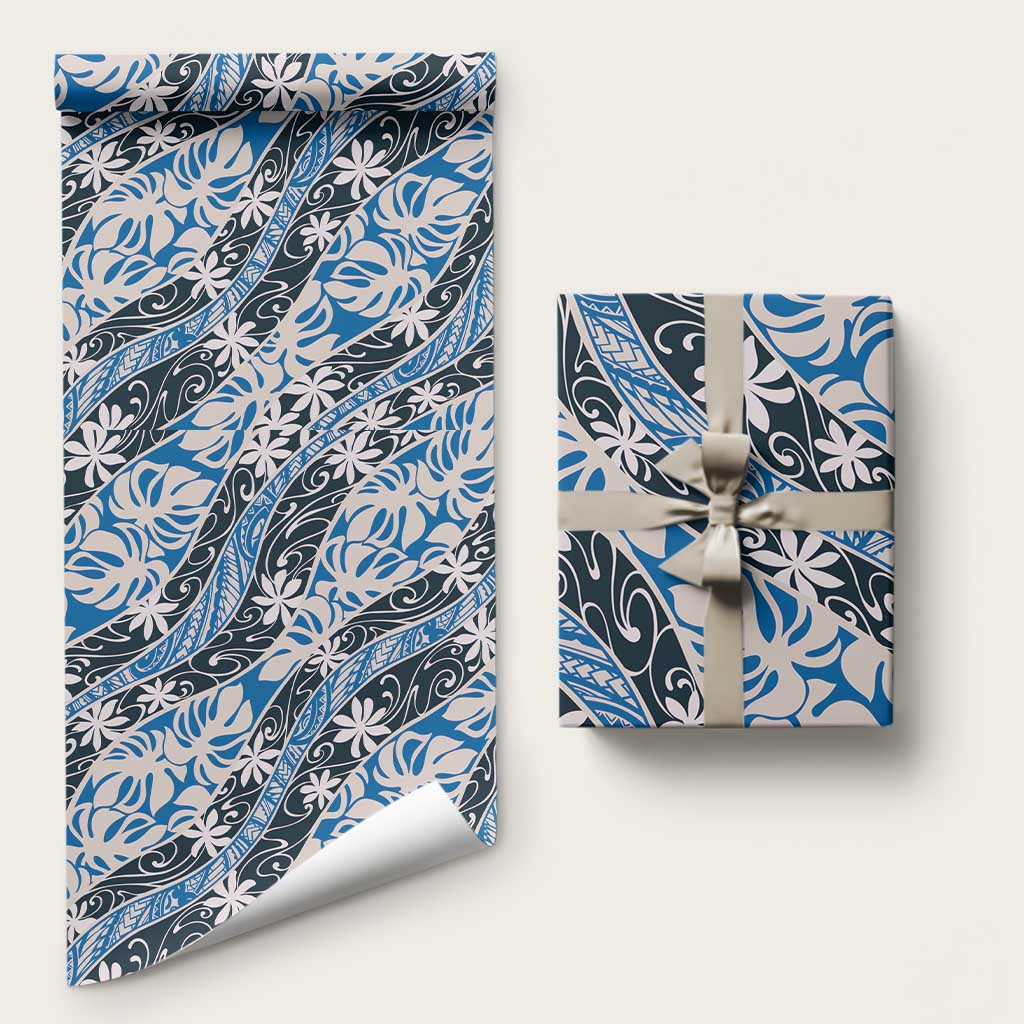 Ninamu Tahiti Tiare Monstera Wrapping Paper Polynesian Pattern Curve Style - Polynesian Pride