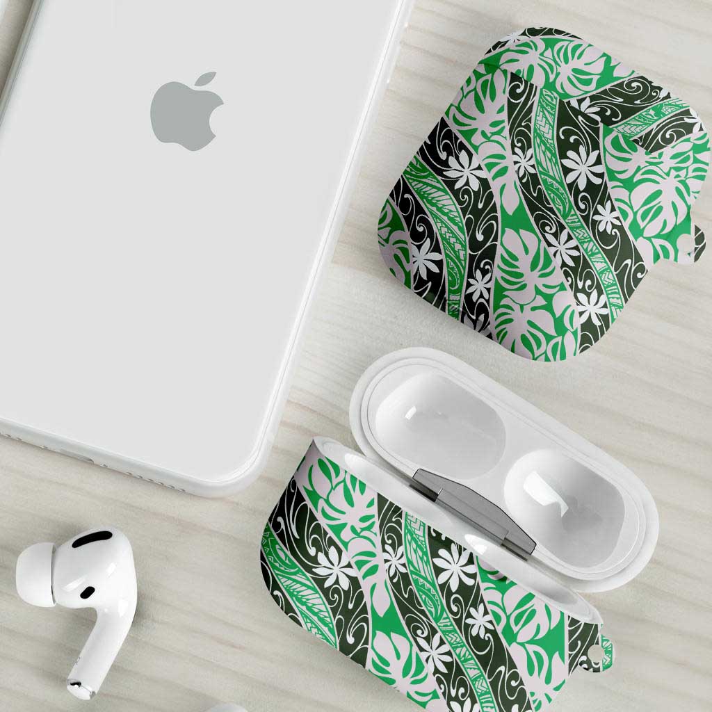 Matie Tahiti Tiare Monstera AirPods Case Polynesian Pattern Curve Style - Polynesian Pride