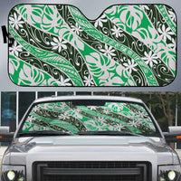 Matie Tahiti Tiare Monstera Auto Sun Shade Polynesian Pattern Curve Style - Polynesian Pride