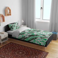 Matie Tahiti Tiare Monstera Bedding Set Polynesian Pattern Curve Style - Polynesian Pride
