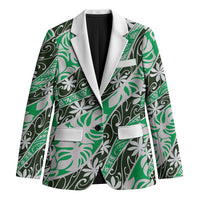 Matie Tahiti Tiare Monstera Blazer Polynesian Pattern Curve Style - Polynesian Pride