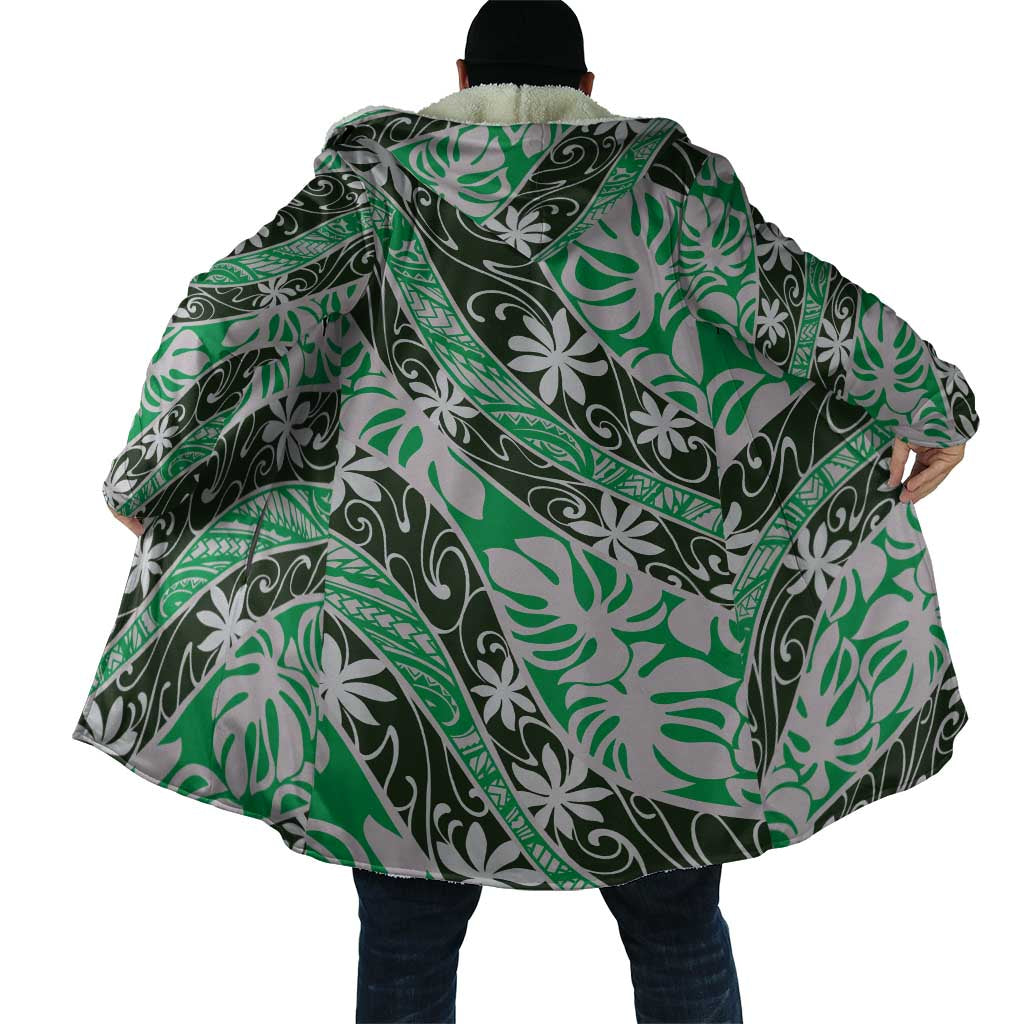 Matie Tahiti Tiare Monstera Cloak Polynesian Pattern Curve Style - Polynesian Pride