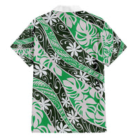 Matie Tahiti Tiare Monstera Family Matching Short Sleeve Bodycon Dress and Hawaiian Shirt Polynesian Pattern Curve Style - Polynesian Pride