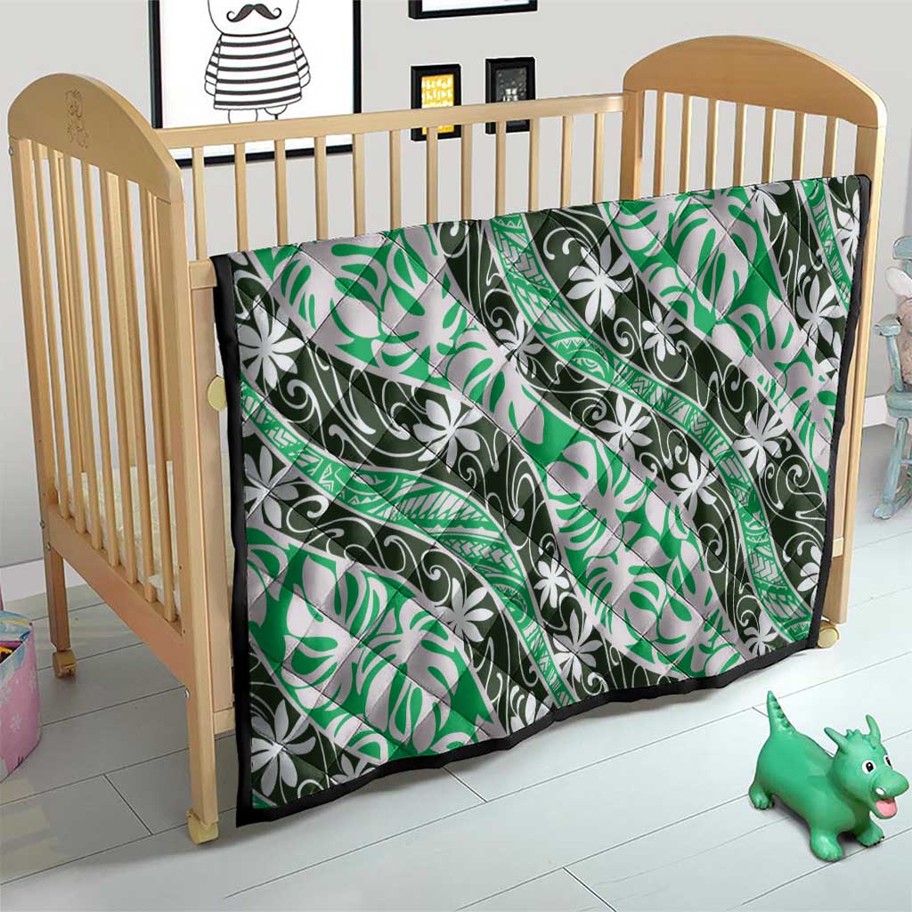 Matie Tahiti Tiare Monstera Quilt Polynesian Pattern Curve Style - Polynesian Pride