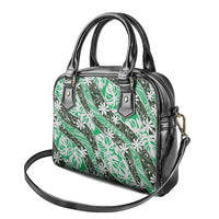 Matie Tahiti Tiare Monstera Shoulder Handbag Polynesian Pattern Curve Style - Polynesian Pride