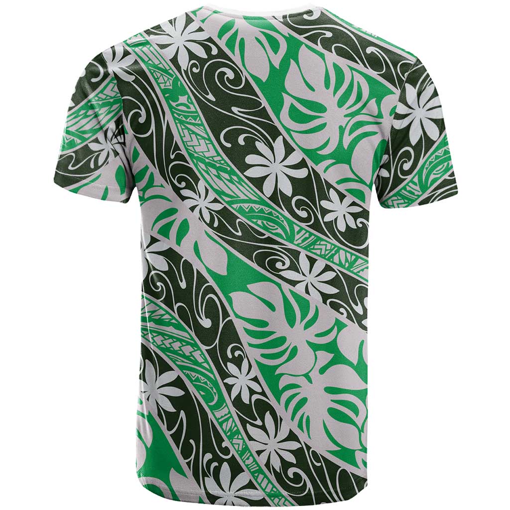 Matie Tahiti Tiare Monstera T Shirt Polynesian Pattern Curve Style - Polynesian Pride
