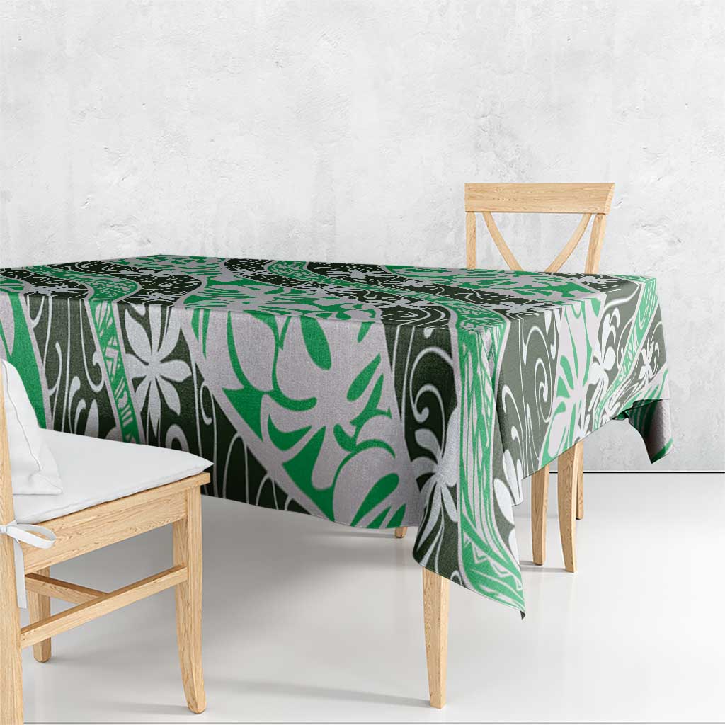 Matie Tahiti Tiare Monstera Tablecloth Polynesian Pattern Curve Style - Polynesian Pride