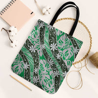 Matie Tahiti Tiare Monstera Tote Bag Polynesian Pattern Curve Style - Polynesian Pride