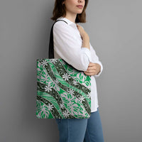 Matie Tahiti Tiare Monstera Tote Bag Polynesian Pattern Curve Style - Polynesian Pride