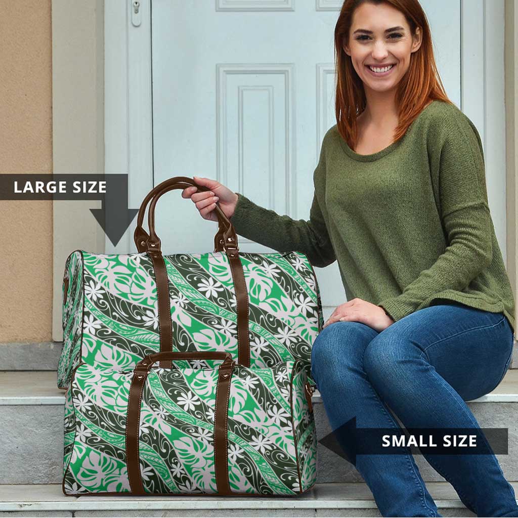 Matie Tahiti Tiare Monstera Travel Bag Polynesian Pattern Curve Style - Polynesian Pride