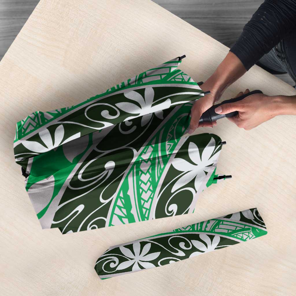 Matie Tahiti Tiare Monstera Umbrella Polynesian Pattern Curve Style - Polynesian Pride