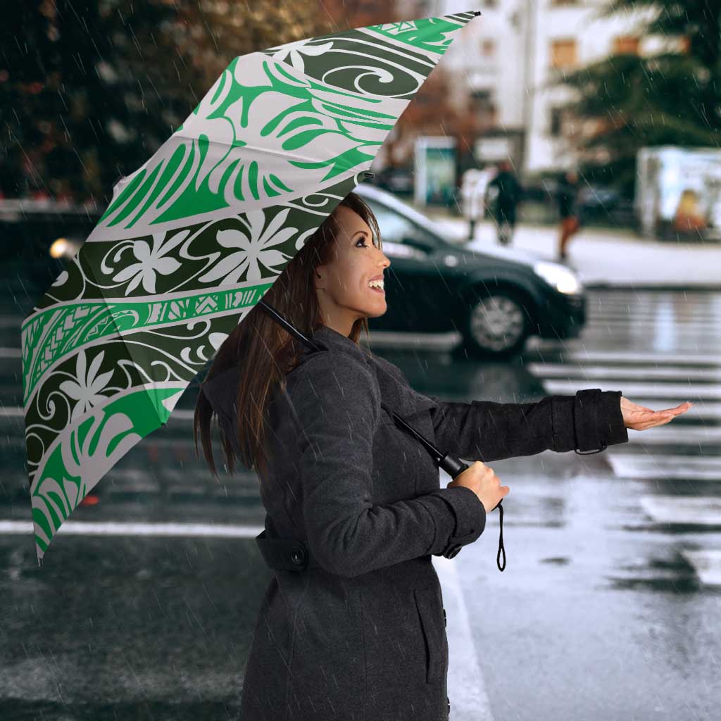Matie Tahiti Tiare Monstera Umbrella Polynesian Pattern Curve Style - Polynesian Pride