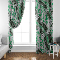 Matie Tahiti Tiare Monstera Window Curtain Polynesian Pattern Curve Style - Polynesian Pride