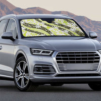 Olive Tahiti Tiare Monstera Auto Sun Shade Polynesian Pattern Curve Style - Polynesian Pride