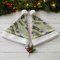 Olive Tahiti Tiare Monstera Christmas Santa Hat Polynesian Pattern Curve Style - Polynesian Pride