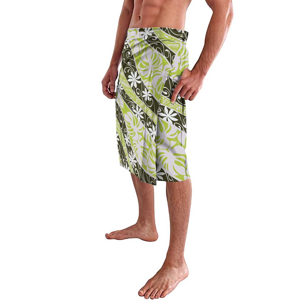Olive Tahiti Tiare Monstera Lavalava Polynesian Pattern Curve Style - Polynesian Pride