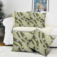 Olive Tahiti Tiare Monstera Pillow Cover Polynesian Pattern Curve Style - Polynesian Pride