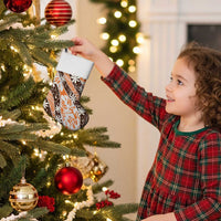 Puatou Tahiti Tiare Monstera Christmas Stocking Polynesian Pattern Curve Style - Polynesian Pride