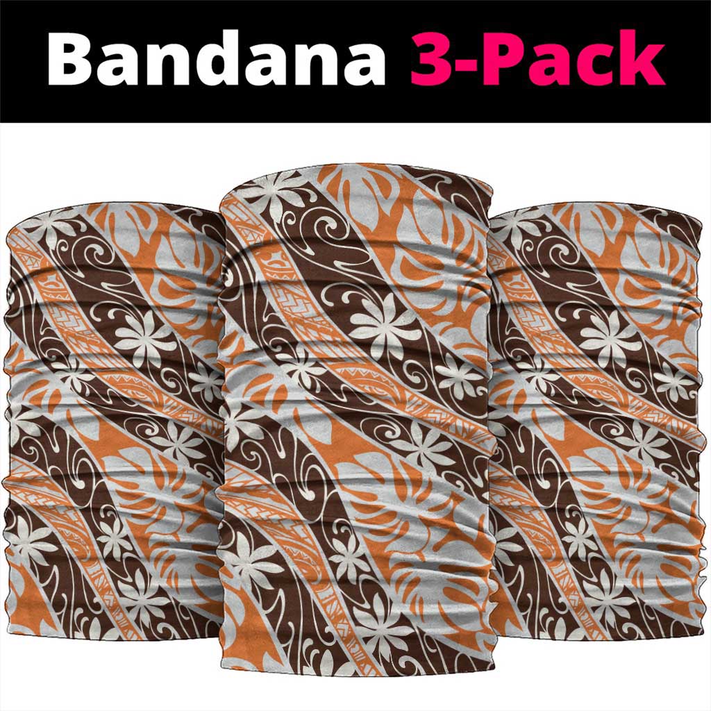 Puatou Tahiti Tiare Monstera Neck Gaiter Polynesian Pattern Curve Style - Polynesian Pride