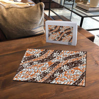 Puatou Tahiti Tiare Monstera Puzzle Polynesian Pattern Curve Style - Polynesian Pride