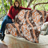 Puatou Tahiti Tiare Monstera Quilt Polynesian Pattern Curve Style - Polynesian Pride