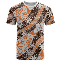 Puatou Tahiti Tiare Monstera T Shirt Polynesian Pattern Curve Style - Polynesian Pride