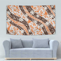 Puatou Tahiti Tiare Monstera Tapestry Polynesian Pattern Curve Style - Polynesian Pride