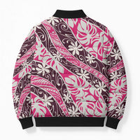 Tarona Tahiti Tiare Monstera Bomber Puffer Jacket Polynesian Pattern Curve Style - Polynesian Pride