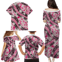 Tarona Tahiti Tiare Monstera Family Matching Puletasi and Hawaiian Shirt Polynesian Pattern Curve Style - Polynesian Pride