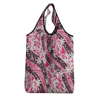 Tarona Tahiti Tiare Monstera Grocery Bag Polynesian Pattern Curve Style - Polynesian Pride