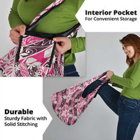 Tarona Tahiti Tiare Monstera Grocery Bag Polynesian Pattern Curve Style - Polynesian Pride