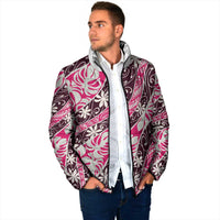 Tarona Tahiti Tiare Monstera Padded Jacket Polynesian Pattern Curve Style - Polynesian Pride