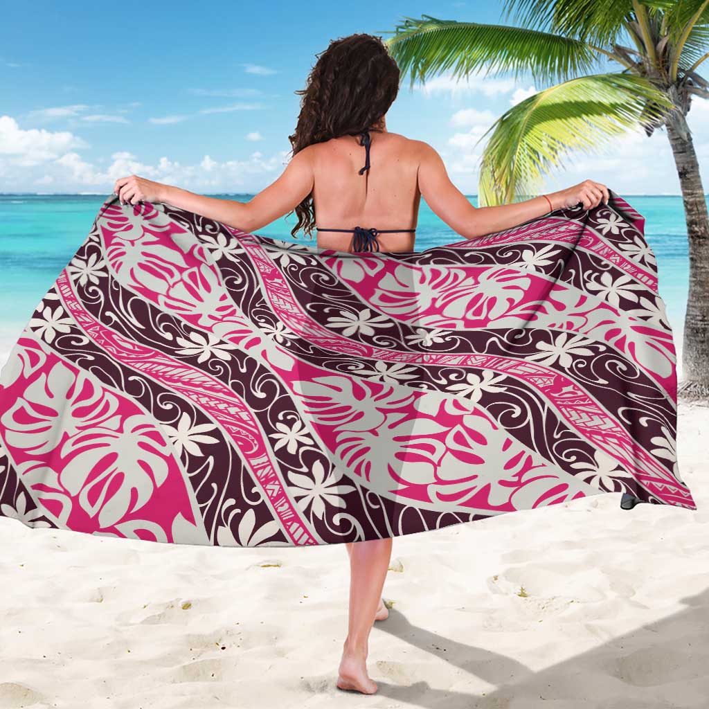 Tarona Tahiti Tiare Monstera Sarong Polynesian Pattern Curve Style - Polynesian Pride