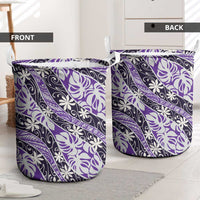 Vareau Tahiti Tiare Monstera Laundry Basket Polynesian Pattern Curve Style - Polynesian Pride