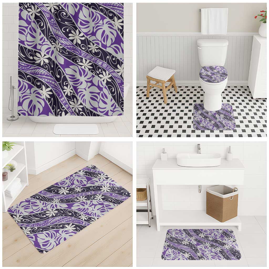 Vareau Tahiti Tiare Monstera Bathroom Set Polynesian Pattern Curve Style - Polynesian Pride