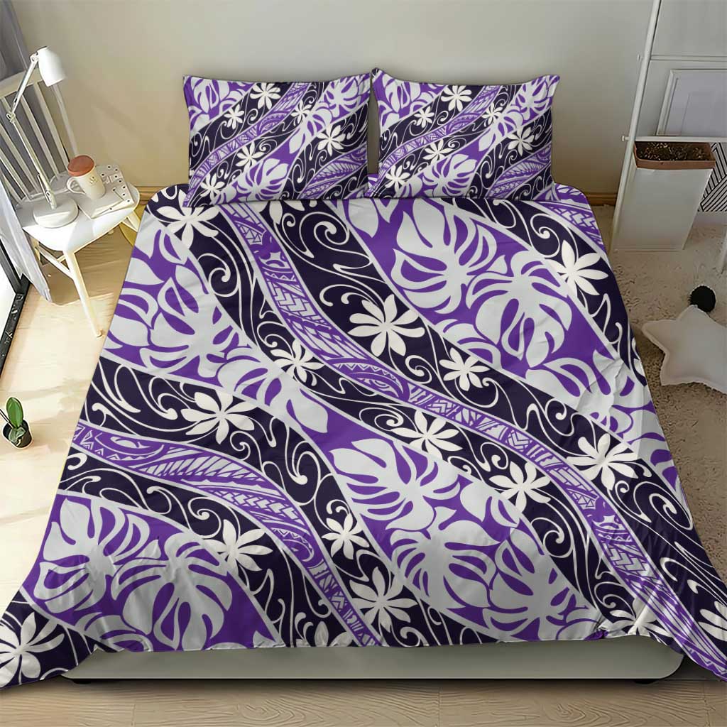 Vareau Tahiti Tiare Monstera Bedding Set Polynesian Pattern Curve Style - Polynesian Pride