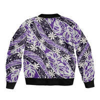 Vareau Tahiti Tiare Monstera Bomber Jacket Polynesian Pattern Curve Style - Polynesian Pride
