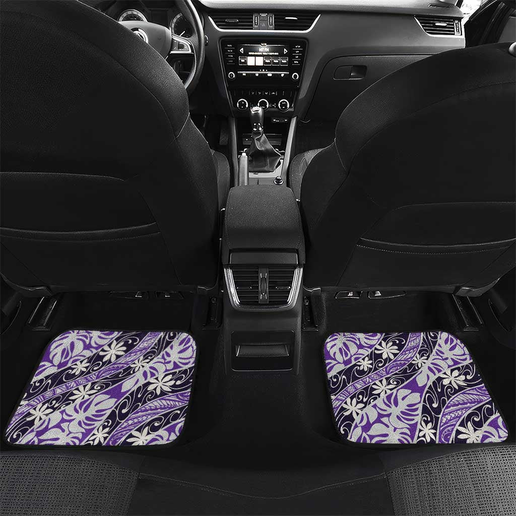 Vareau Tahiti Tiare Monstera Car Mats Polynesian Pattern Curve Style - Polynesian Pride