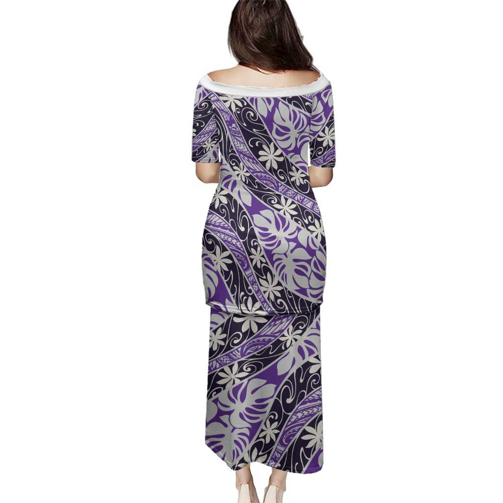 Vareau Tahiti Tiare Monstera Family Matching Puletasi and Hawaiian Shirt Polynesian Pattern Curve Style - Polynesian Pride