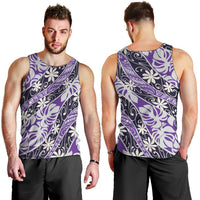 Vareau Tahiti Tiare Monstera Men Tank Top Polynesian Pattern Curve Style - Polynesian Pride