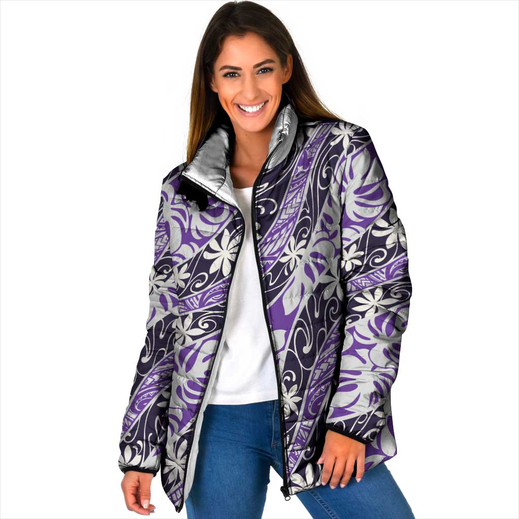 Vareau Tahiti Tiare Monstera Padded Jacket Polynesian Pattern Curve Style - Polynesian Pride