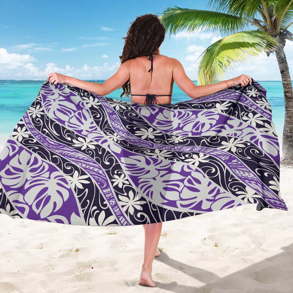 Vareau Tahiti Tiare Monstera Sarong Polynesian Pattern Curve Style - Polynesian Pride