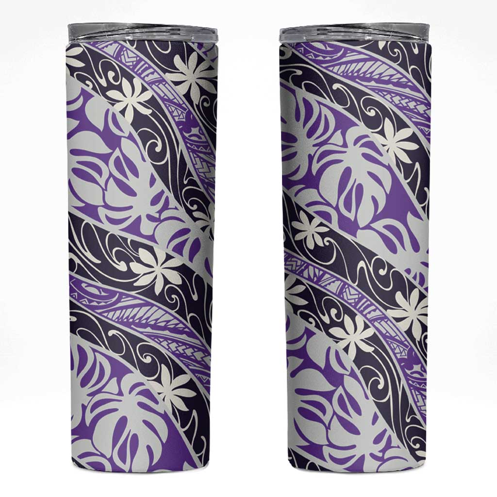 Vareau Tahiti Tiare Monstera Skinny Tumbler Polynesian Pattern Curve Style - Polynesian Pride