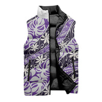 Vareau Tahiti Tiare Monstera Sleeveless Puffer Jacket Polynesian Pattern Curve Style - Polynesian Pride