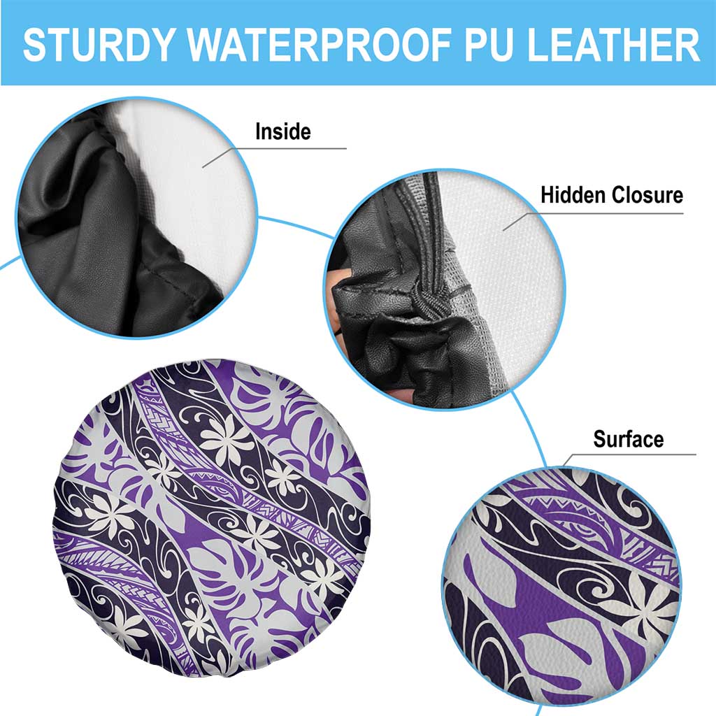 Vareau Tahiti Tiare Monstera Spare Tire Cover Polynesian Pattern Curve Style - Polynesian Pride