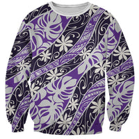 Vareau Tahiti Tiare Monstera Sweatshirt Polynesian Pattern Curve Style - Polynesian Pride