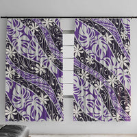Vareau Tahiti Tiare Monstera Window Curtain Polynesian Pattern Curve Style - Polynesian Pride