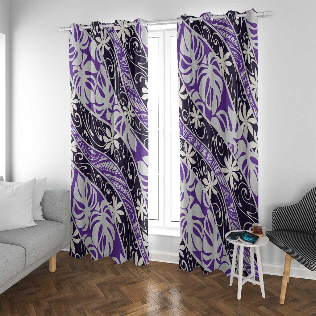 Vareau Tahiti Tiare Monstera Window Curtain Polynesian Pattern Curve Style - Polynesian Pride
