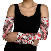 Uteute Tahiti Tiare Monstera Arm Sleeves Polynesian Pattern Curve Style - Polynesian Pride